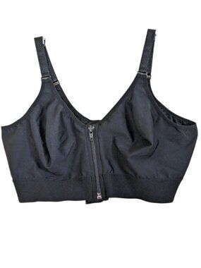 Clear Point Medical Compression Front Zip Bra Post Surgery Bra Size 40C Black